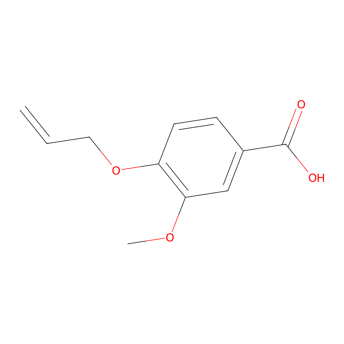 3-Methoxy-4-(prop-2-en-1-yloxy)benzoic acid molecular structure, CAS 22280-97-3