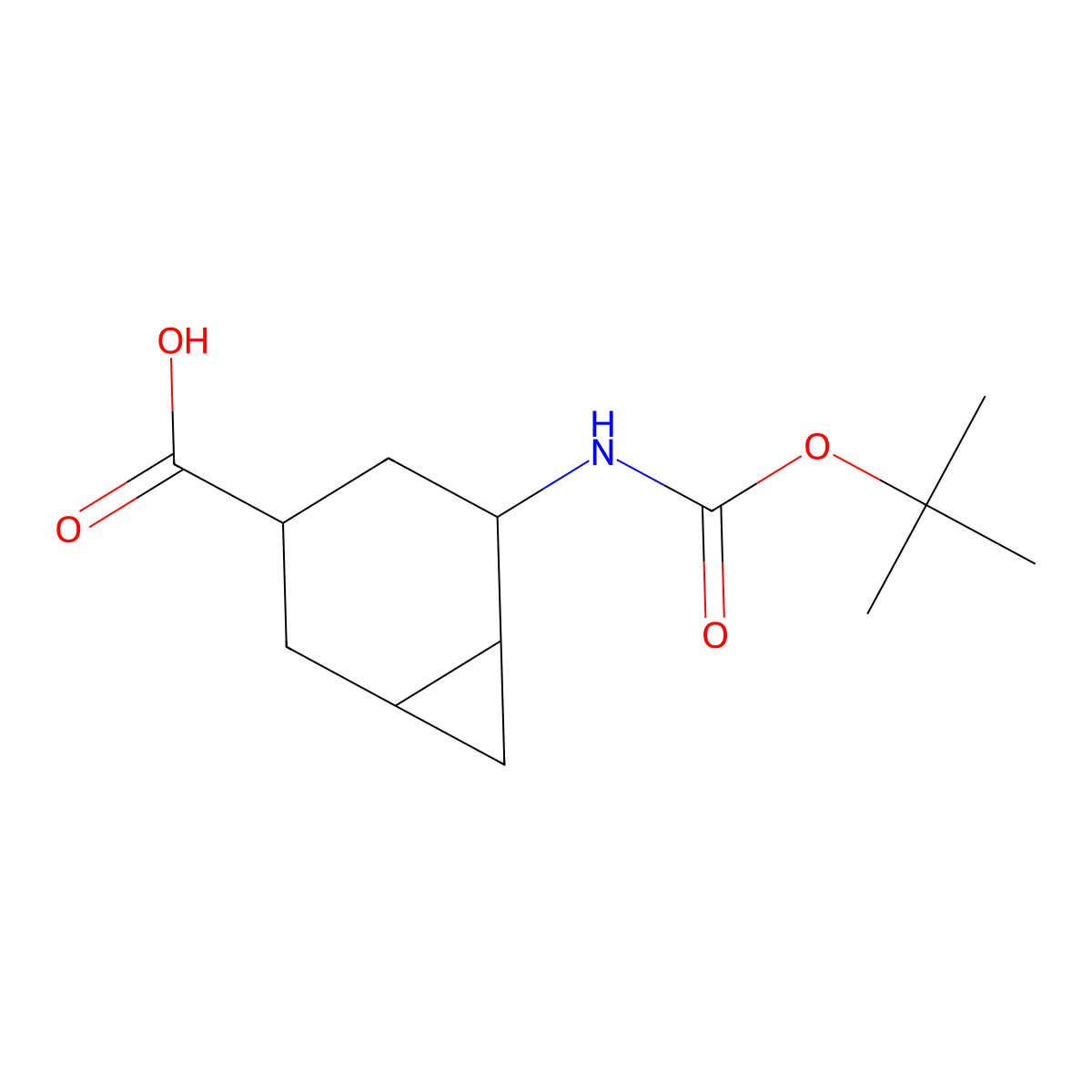 (3R,5S)-5-[(2-methylpropan-2-yl)oxycarbonylamino]bicyclo[4.1.0]heptane-3-carboxylic acid molecular structure, CAS 2228029-50-1