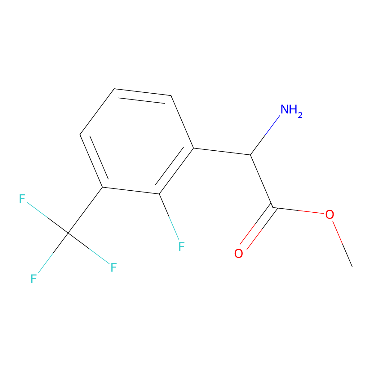 Methyl 2-amino-2-[2-fluoro-3-(trifluoromethyl)phenyl]acetate molecular structure, CAS 2228083-13-2