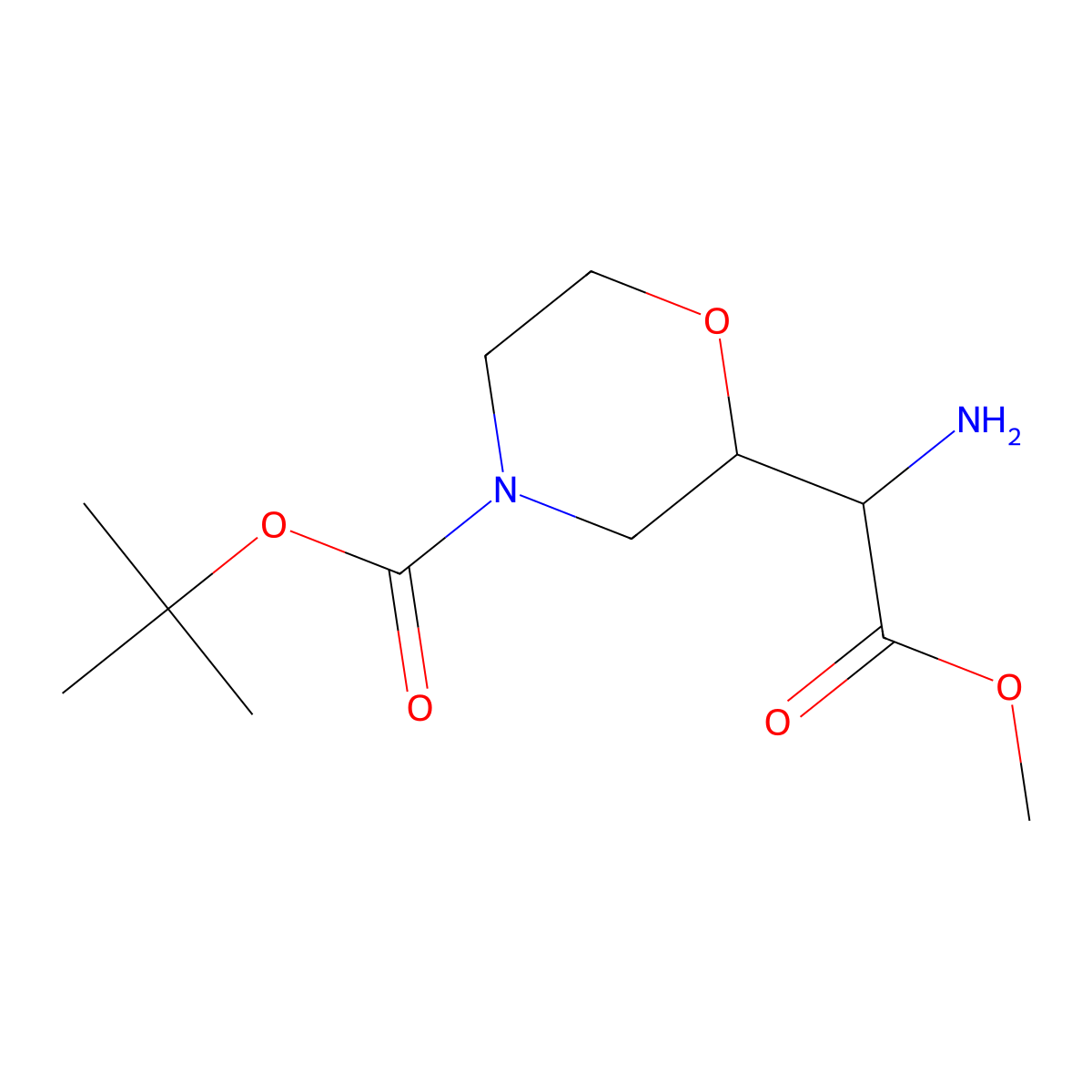 Tert-butyl 2-(1-amino-2-methoxy-2-oxoethyl)morpholine-4-carboxylate molecular structure, CAS 2228084-38-4