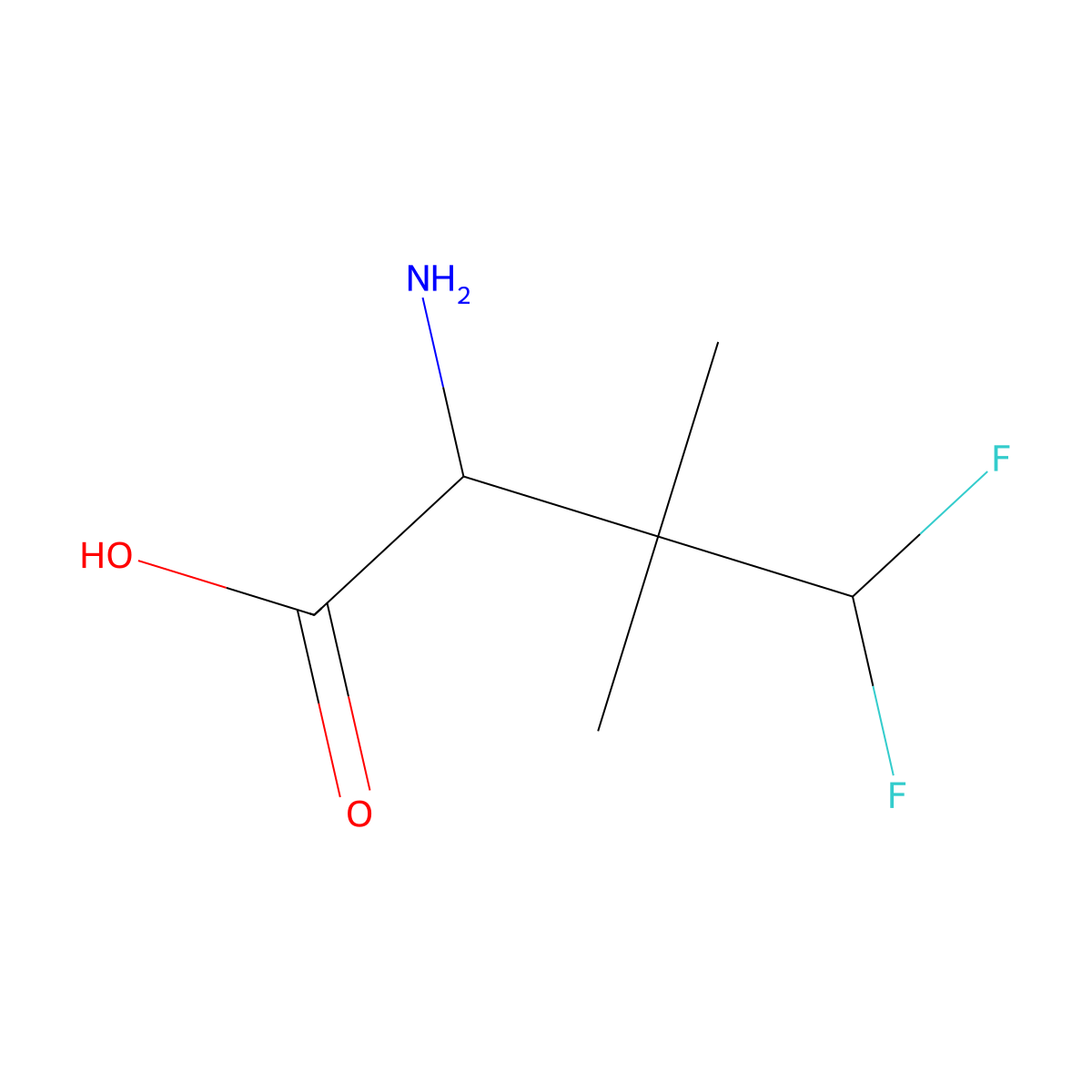 2-Amino-4,4-difluoro-3,3-dimethylbutanoic acid molecular structure, CAS 2228085-39-8