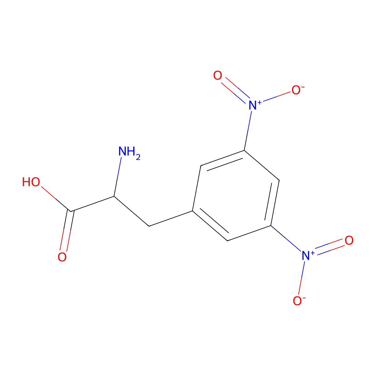 2-Amino-3-(3,5-dinitrophenyl)propanoic acid molecular structure, CAS 2228095-24-5