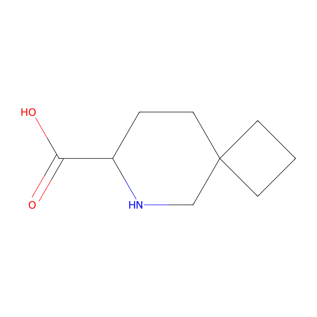 6-Azaspiro[3.5]nonane-7-carboxylic acid molecular structure, CAS 2228115-17-9