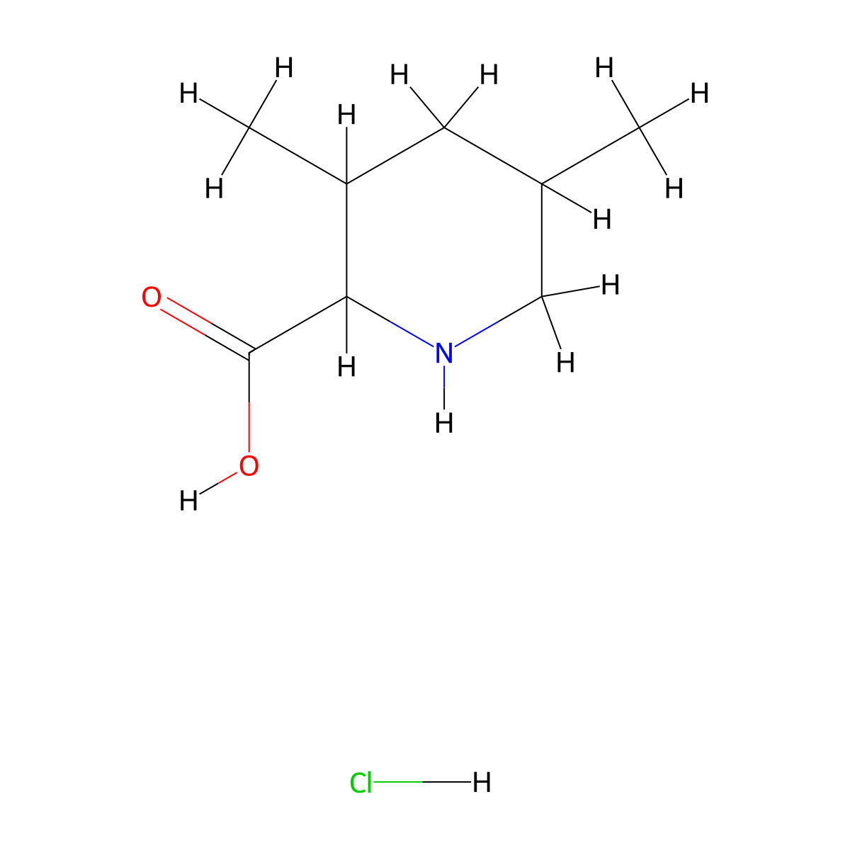 3,5-Dimethylpiperidine-2-carboxylic acid hydrochloride molecular structure, CAS 2228119-95-5