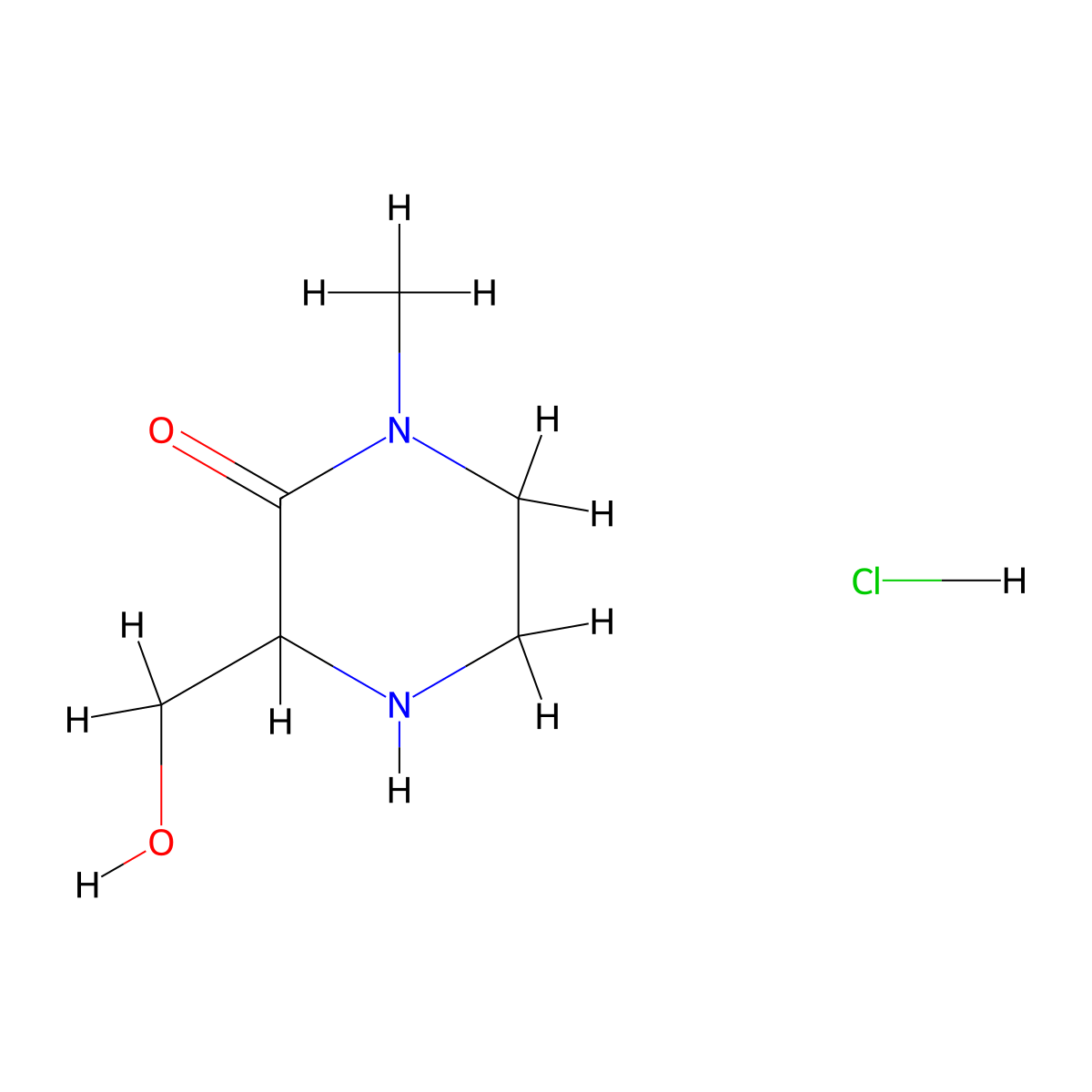 3-(Hydroxymethyl)-1-methylpiperazin-2-one hydrochloride molecular structure, CAS 2228120-35-0