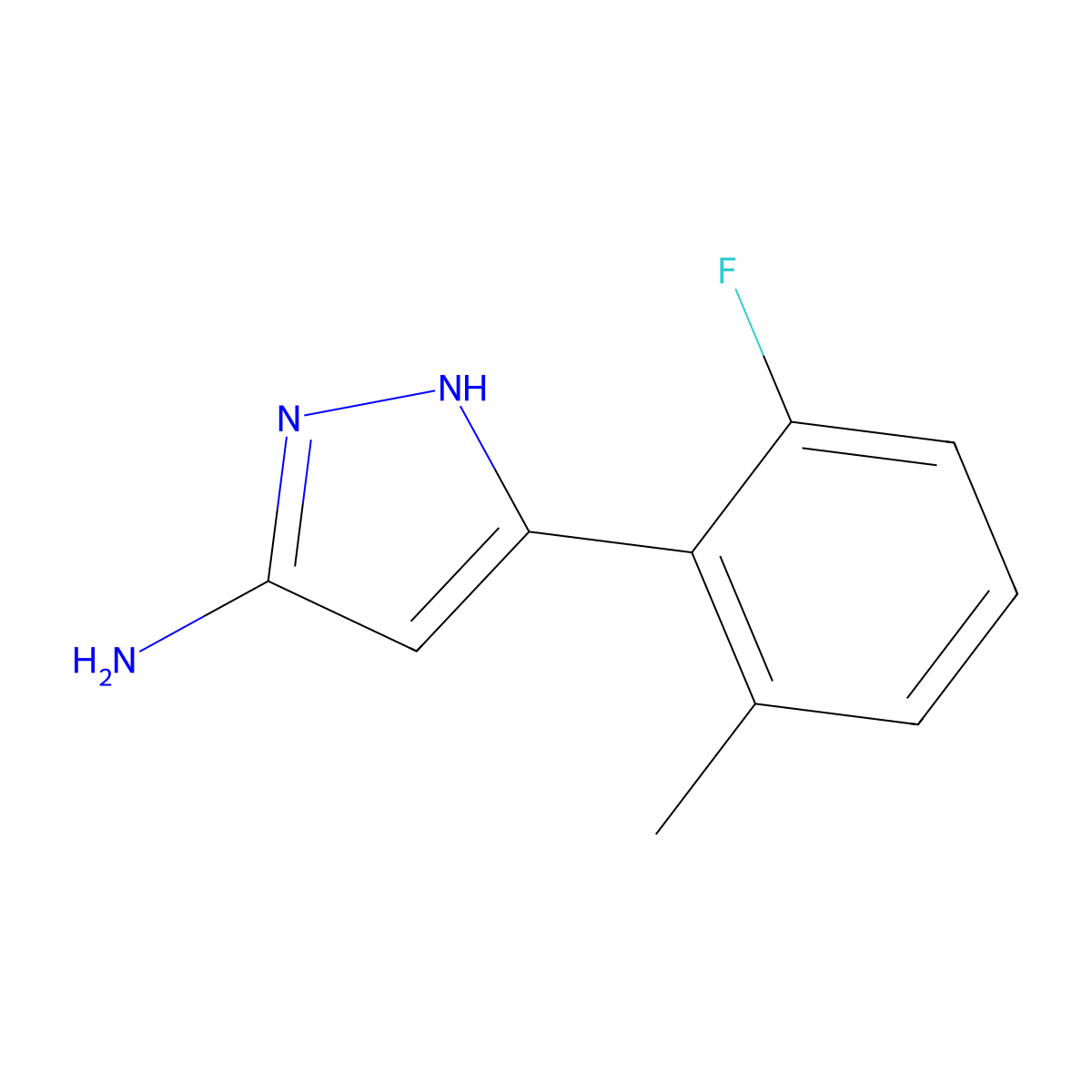 5-(2-fluoro-6-methylphenyl)-1H-pyrazol-3-amine molecular structure, CAS 2228121-88-6
