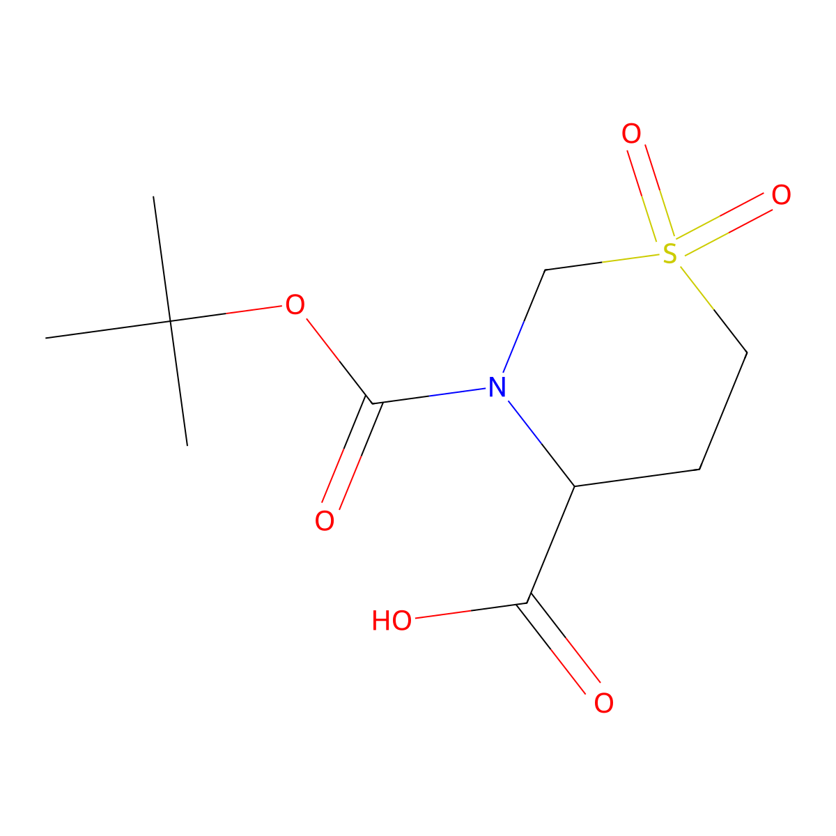 3-[(Tert-butoxy)carbonyl]-1,1-dioxo-1lambda6,3-thiazinane-4-carboxylic acid molecular structure, CAS 2228122-96-9