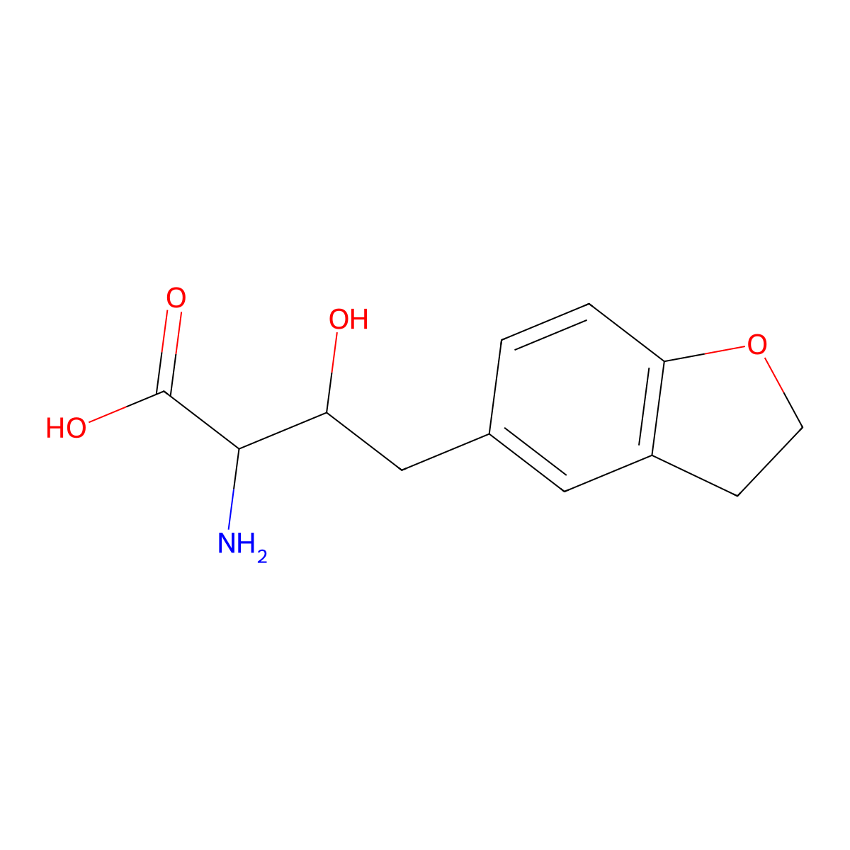 2-Amino-4-(2,3-dihydrobenzofuran-5-YL)-3-hydroxybutanoic acid molecular structure, CAS 2228124-90-9