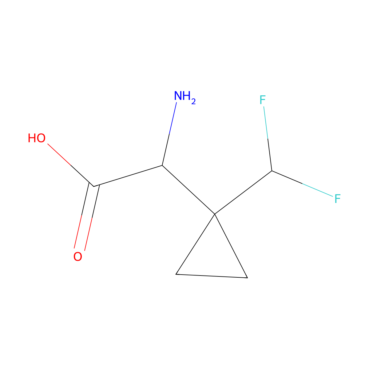 2-Amino-2-[1-(difluoromethyl)cyclopropyl]acetic acid molecular structure, CAS 2228125-60-6