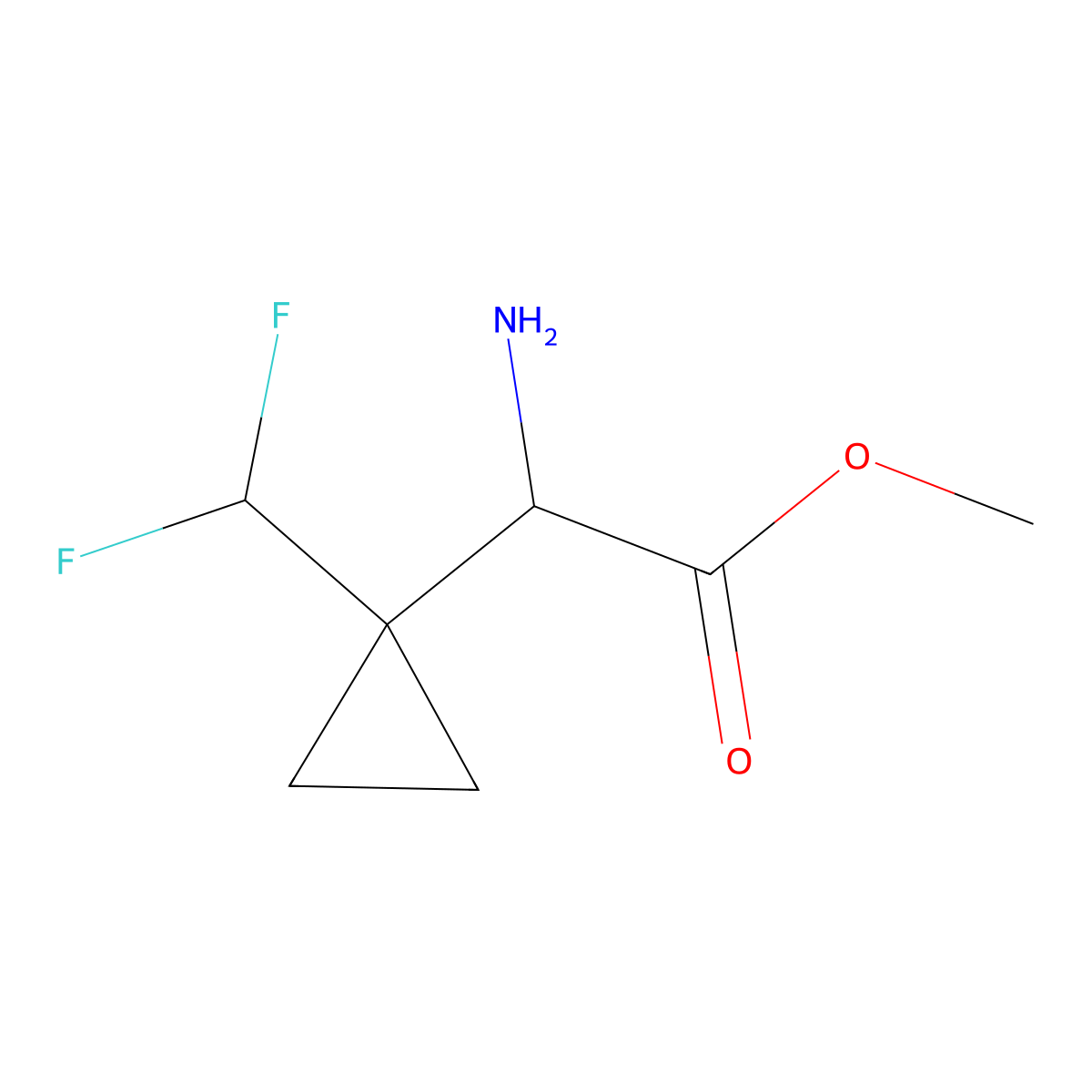 Methyl 2-amino-2-[1-(difluoromethyl)cyclopropyl]acetate molecular structure, CAS 2228126-40-5
