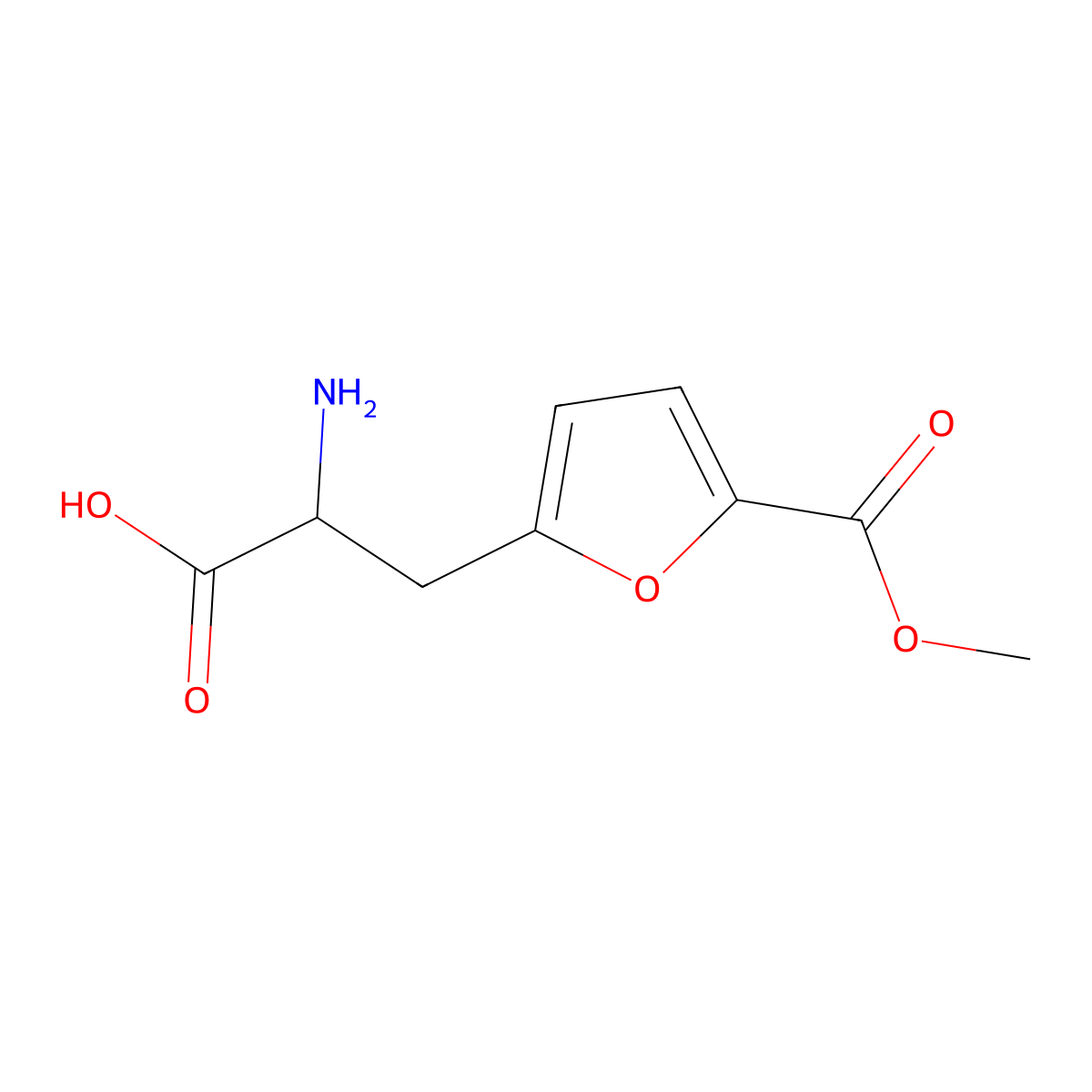2-Amino-3-[5-(methoxycarbonyl)furan-2-yl]propanoic acid molecular structure, CAS 2228126-89-2