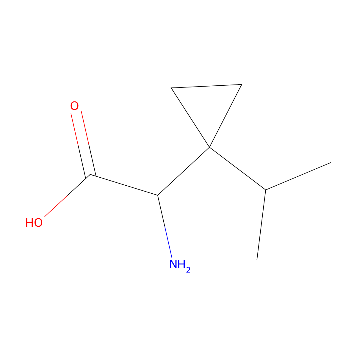 2-Amino-2-[1-(propan-2-yl)cyclopropyl]acetic acid molecular structure, CAS 2228130-49-0