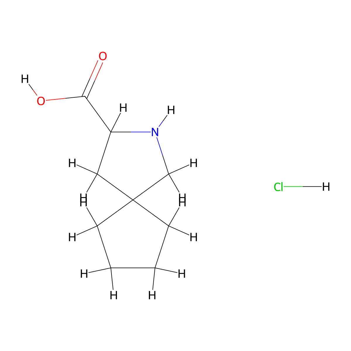 2-Azaspiro[4.4]nonane-3-carboxylic acid hydrochloride molecular structure, CAS 2228132-07-6