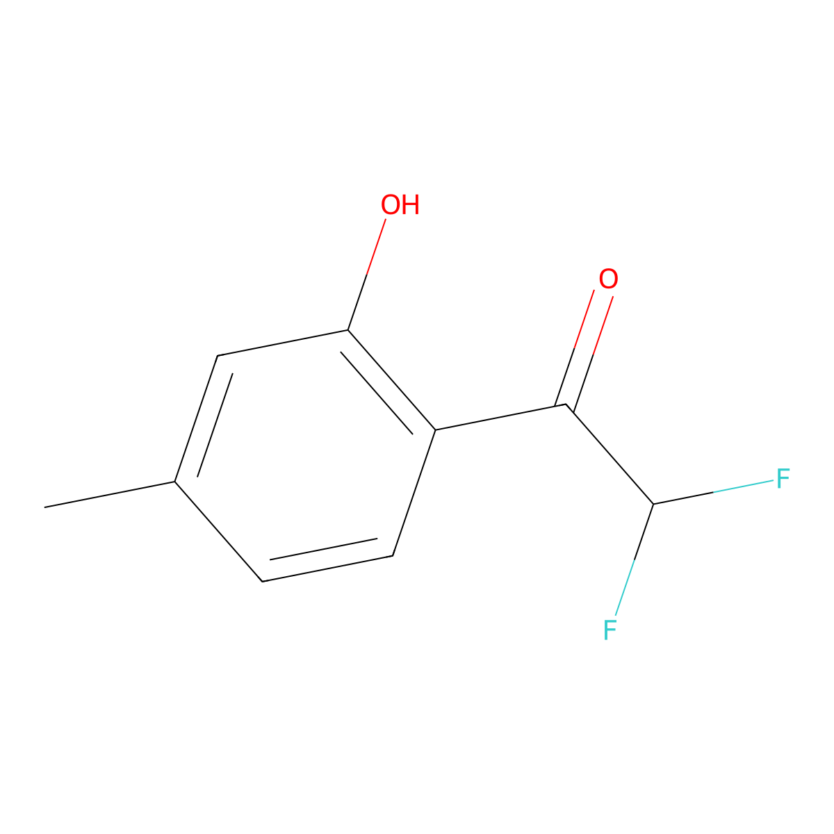 2,2-Difluoro-1-(2-hydroxy-4-methylphenyl)ethan-1-one molecular structure, CAS 2228132-12-3