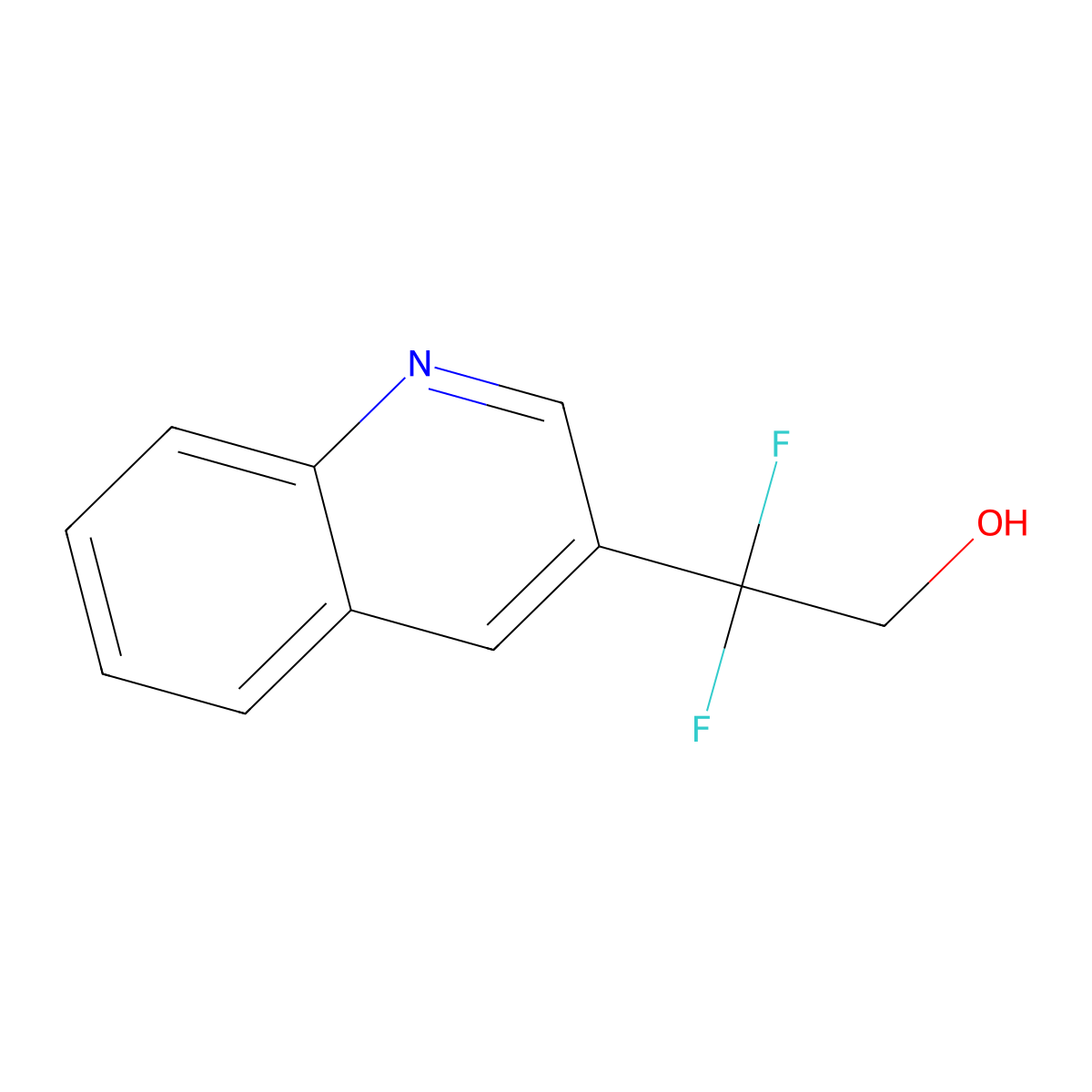 2,2-Difluoro-2-(quinolin-3-yl)ethan-1-ol molecular structure, CAS 2228133-22-8