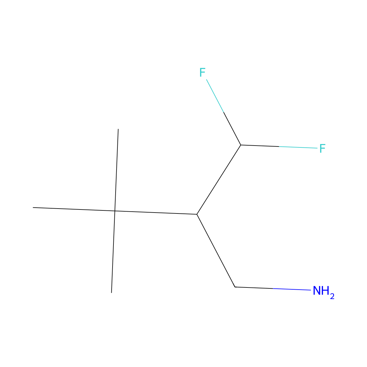 2-(Aminomethyl)-1,1-difluoro-3,3-dimethylbutane molecular structure, CAS 2228133-36-4