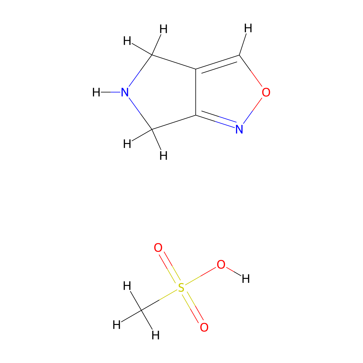 4H,5H,6H-pyrrolo[3,4-c][1,2]oxazole; methanesulfonic acid molecular structure, CAS 2228135-07-5
