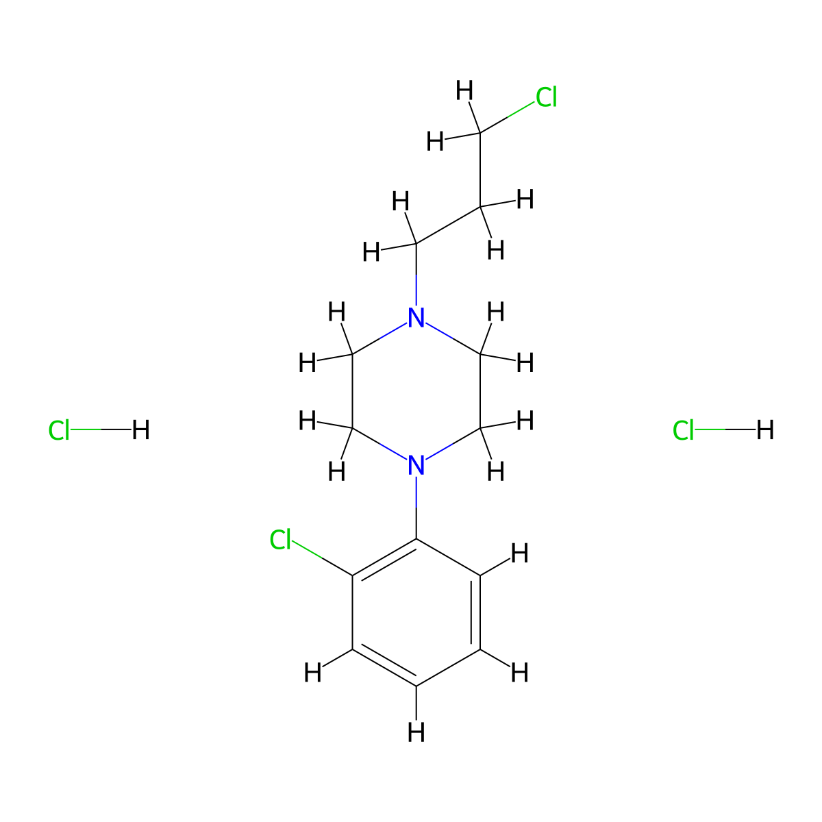 1-(2-Chlorophenyl)-4-(3-chloropropyl)piperazine dihydrochloride molecular structure, CAS 2228135-13-3