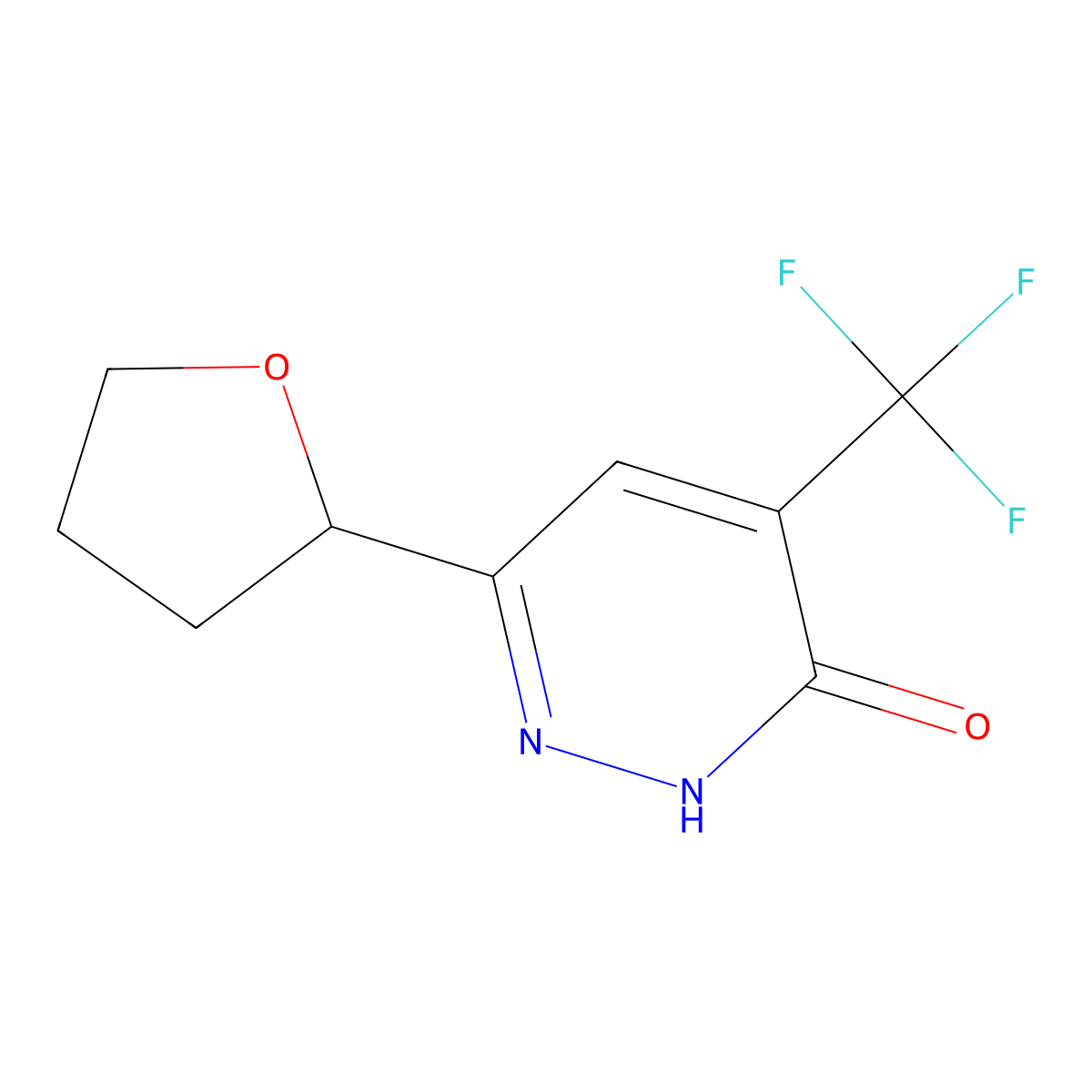 6-(Oxolan-2-yl)-4-(trifluoromethyl)-2,3-dihydropyridazin-3-one molecular structure, CAS 2228135-30-4