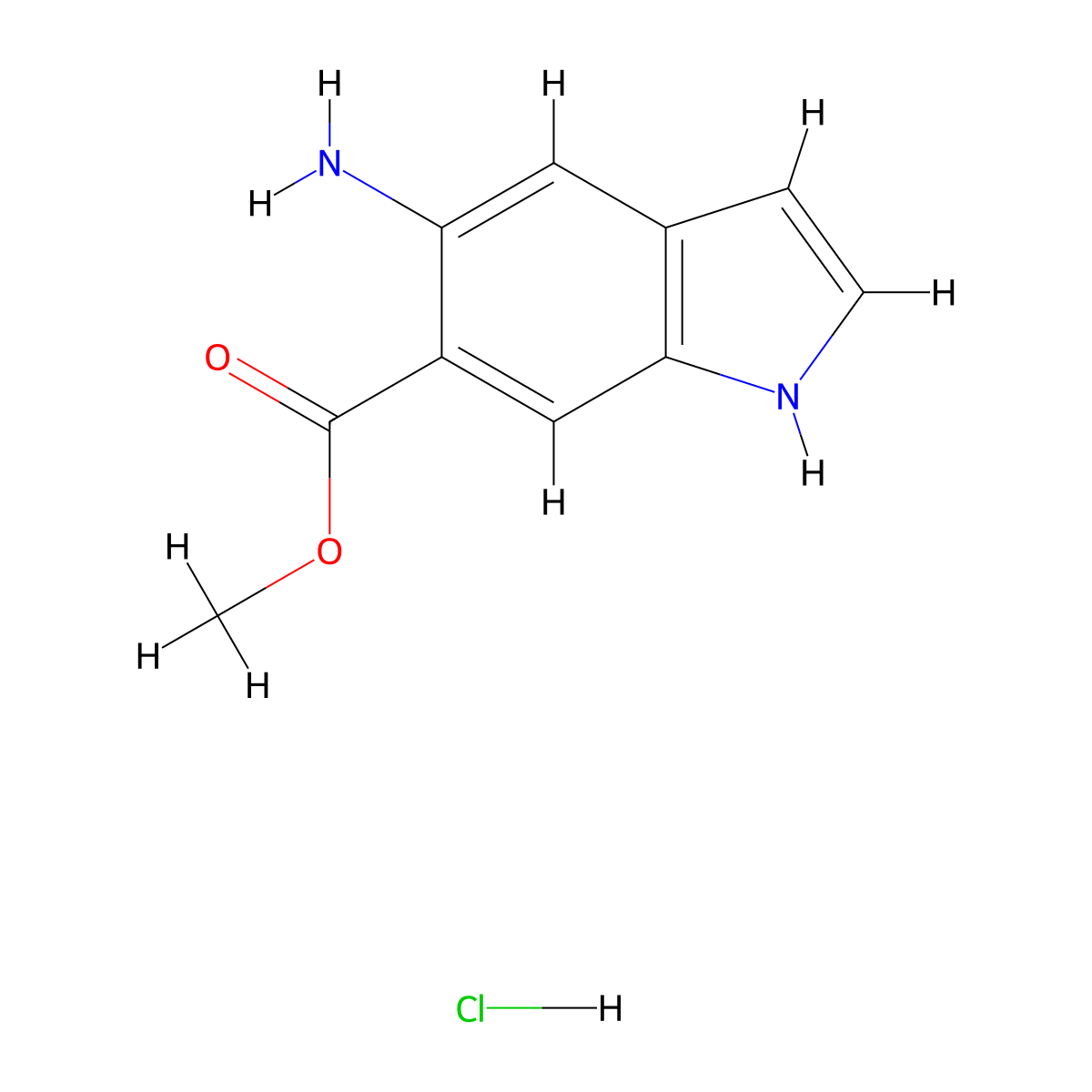 methyl 5-amino-1H-indole-6-carboxylate hydrochloride molecular structure, CAS 2228135-37-1