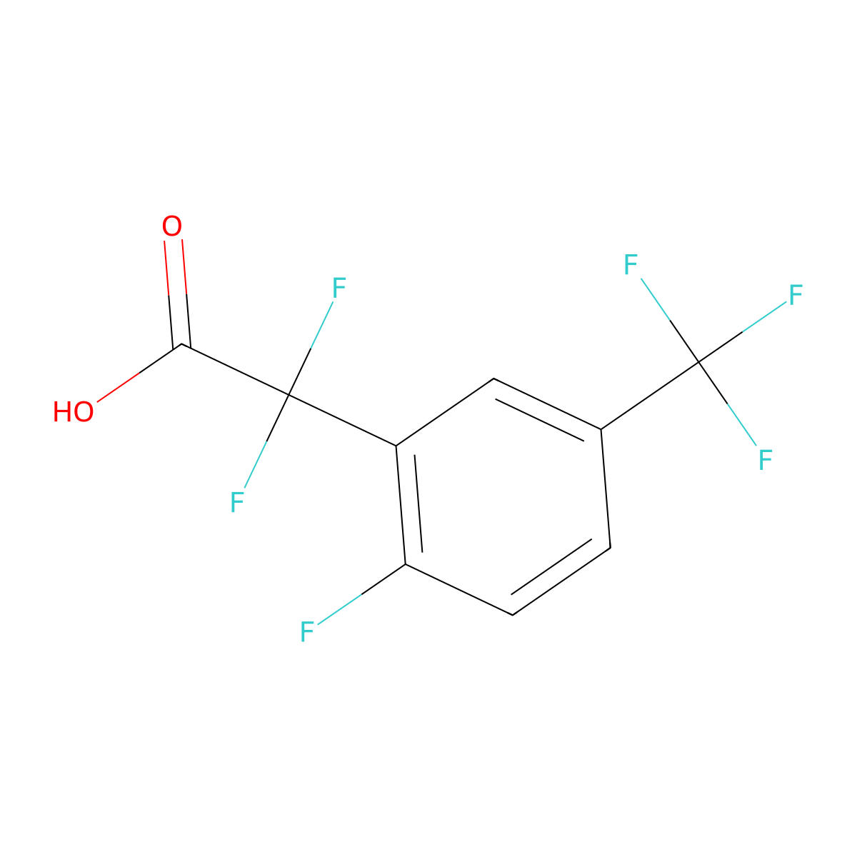 2,2-Difluoro-2-[2-fluoro-5-(trifluoromethyl)phenyl]acetic acid molecular structure, CAS 2228136-25-0