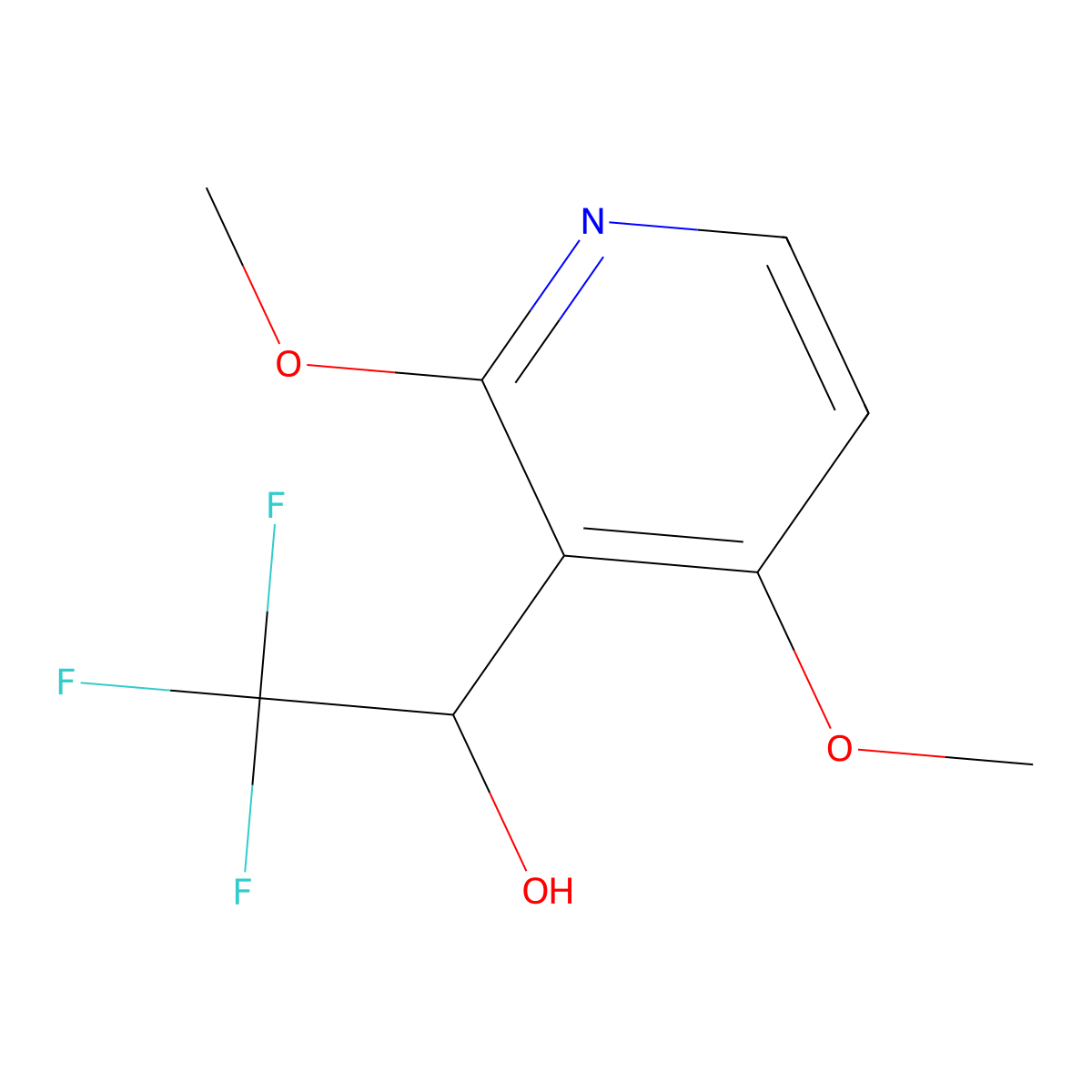 1-(2,4-Dimethoxypyridin-3-yl)-2,2,2-trifluoroethan-1-ol molecular structure, CAS 2228137-34-4