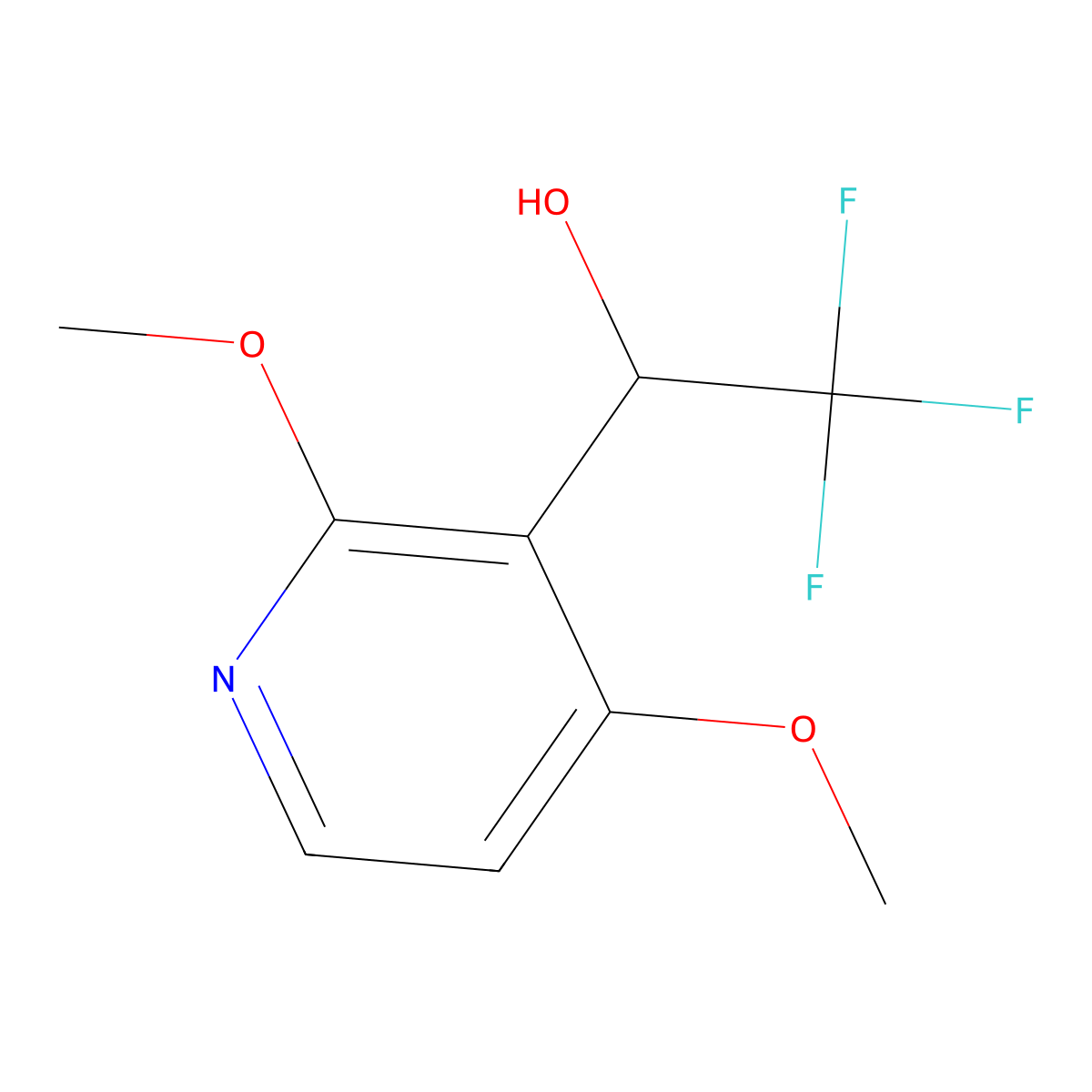 1-(2,4-Dimethoxypyridin-3-yl)-2,2,2-trifluoroethan-1-ol molecular structure, CAS 2228137-34-4