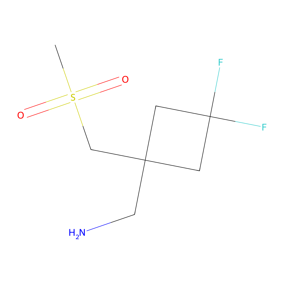 [3,3-Difluoro-1-(methanesulfonylmethyl)cyclobutyl]methanamine molecular structure, CAS 2228138-24-5