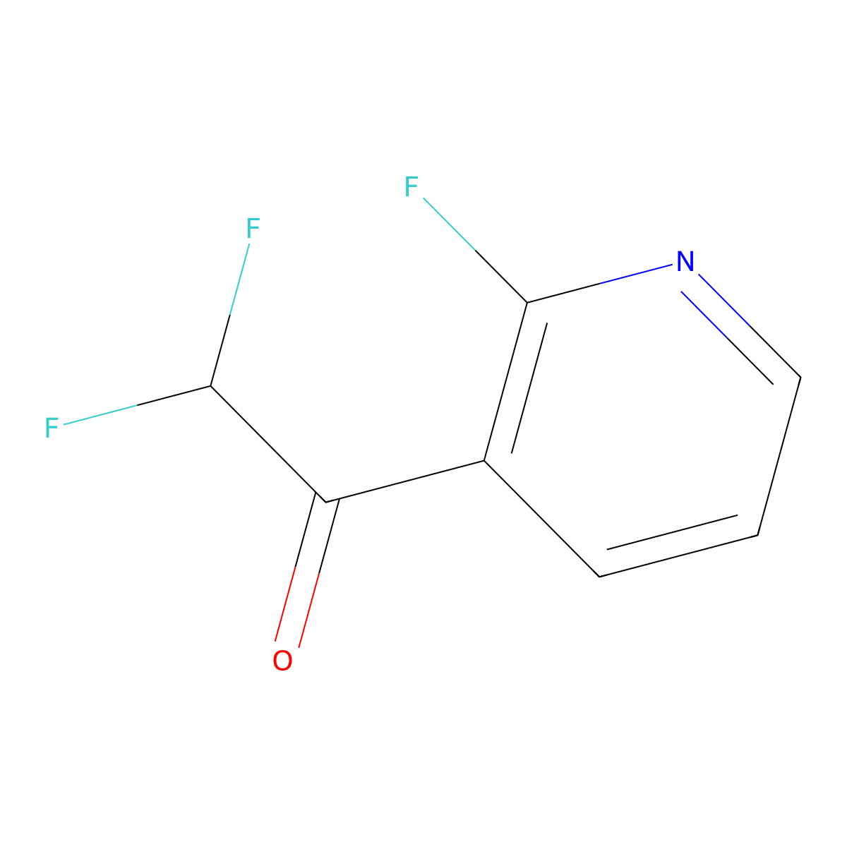 2,2-Difluoro-1-(2-fluoropyridin-3-yl)ethan-1-one molecular structure, CAS 2228138-38-1