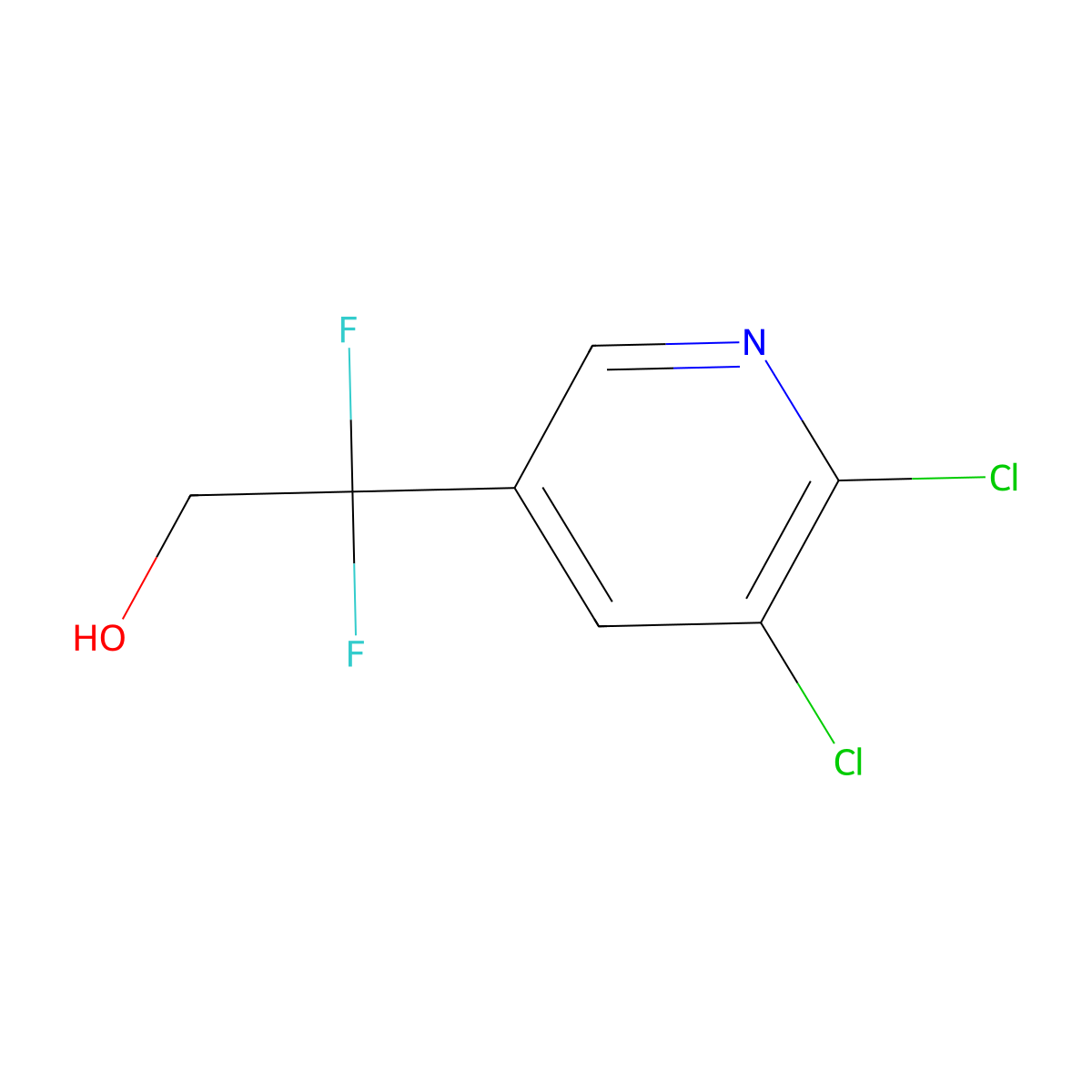 2-(5,6-Dichloropyridin-3-yl)-2,2-difluoroethan-1-ol molecular structure, CAS 2228138-70-1
