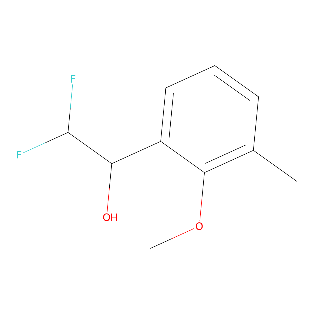 2,2-Difluoro-1-(2-methoxy-3-methylphenyl)ethan-1-ol molecular structure, CAS 2228139-47-5