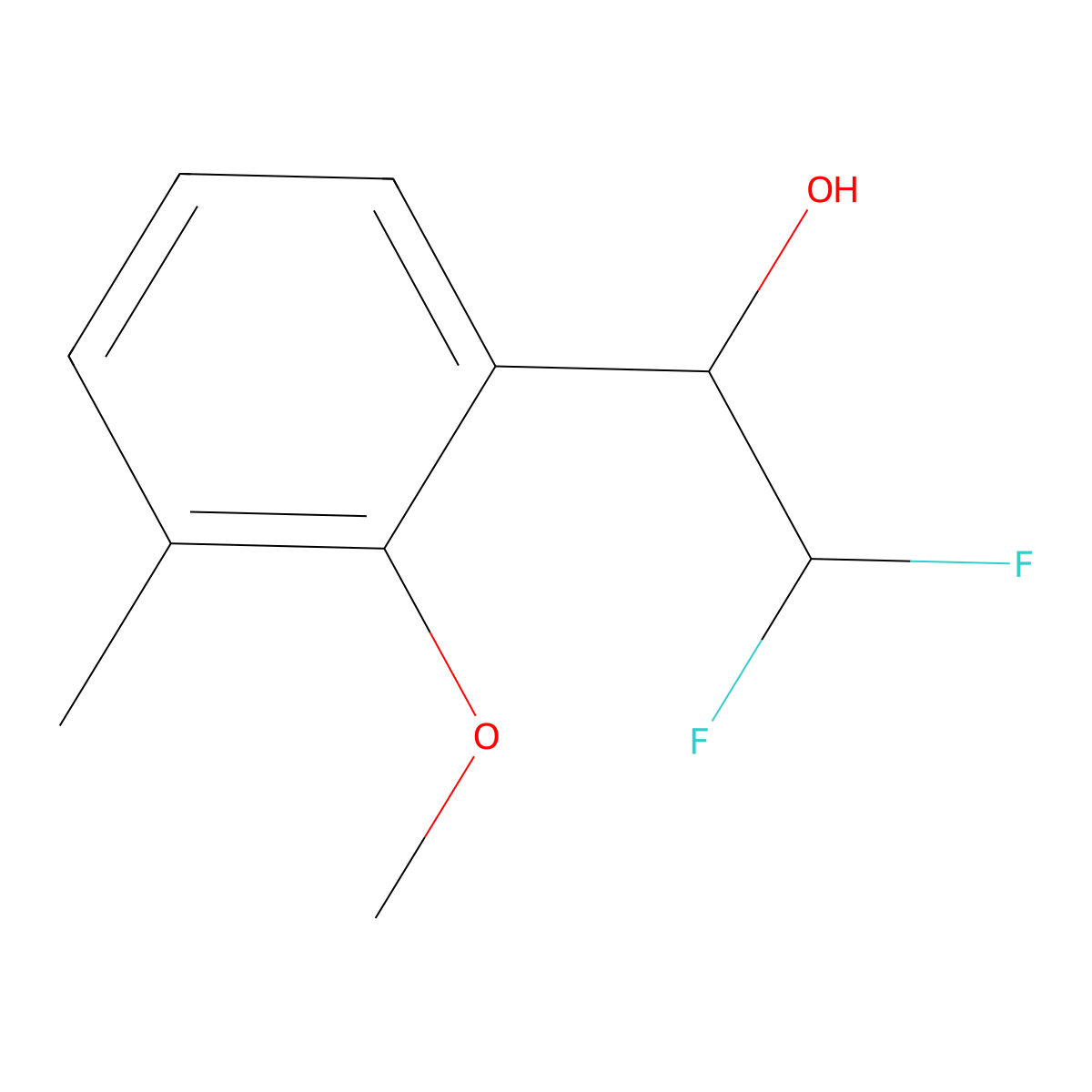 2,2-Difluoro-1-(2-methoxy-3-methylphenyl)ethan-1-ol molecular structure, CAS 2228139-47-5