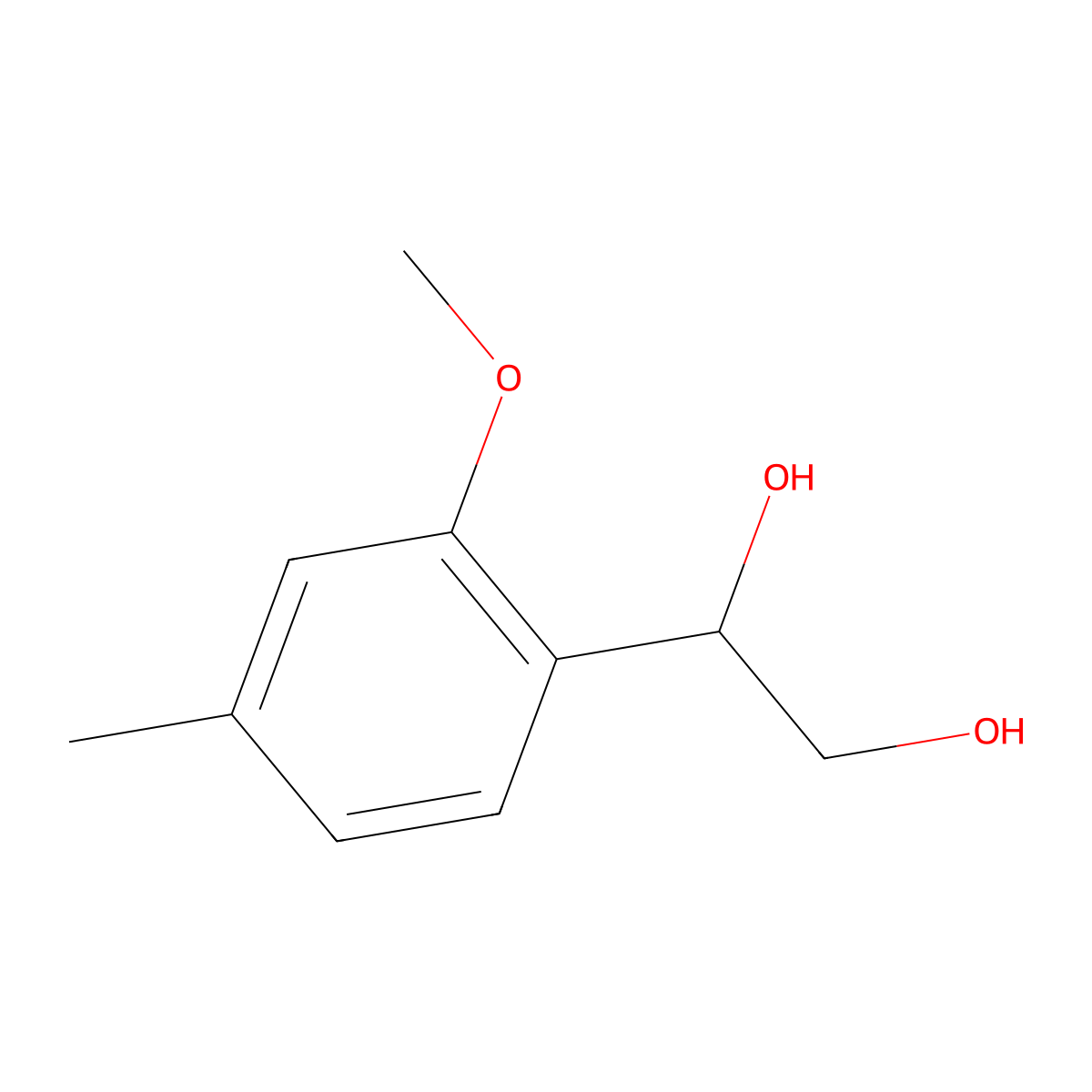 1-(2-Methoxy-4-methylphenyl)ethane-1,2-diol molecular structure, CAS 2228141-56-6