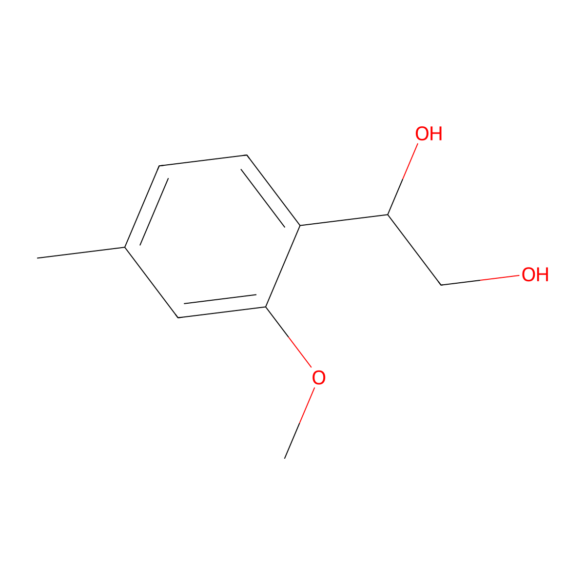 1-(2-Methoxy-4-methylphenyl)ethane-1,2-diol molecular structure, CAS 2228141-56-6