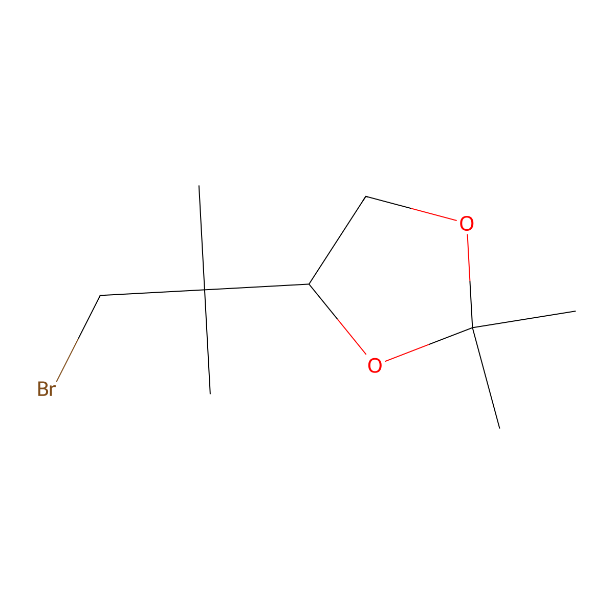 4-(1-Bromo-2-methylpropan-2-yl)-2,2-dimethyl-1,3-dioxolane molecular structure, CAS 2228141-73-7