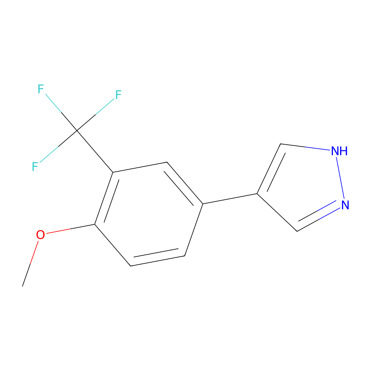 4-[4-methoxy-3-(trifluoromethyl)phenyl]-1H-pyrazole molecular structure, CAS 2228143-74-4