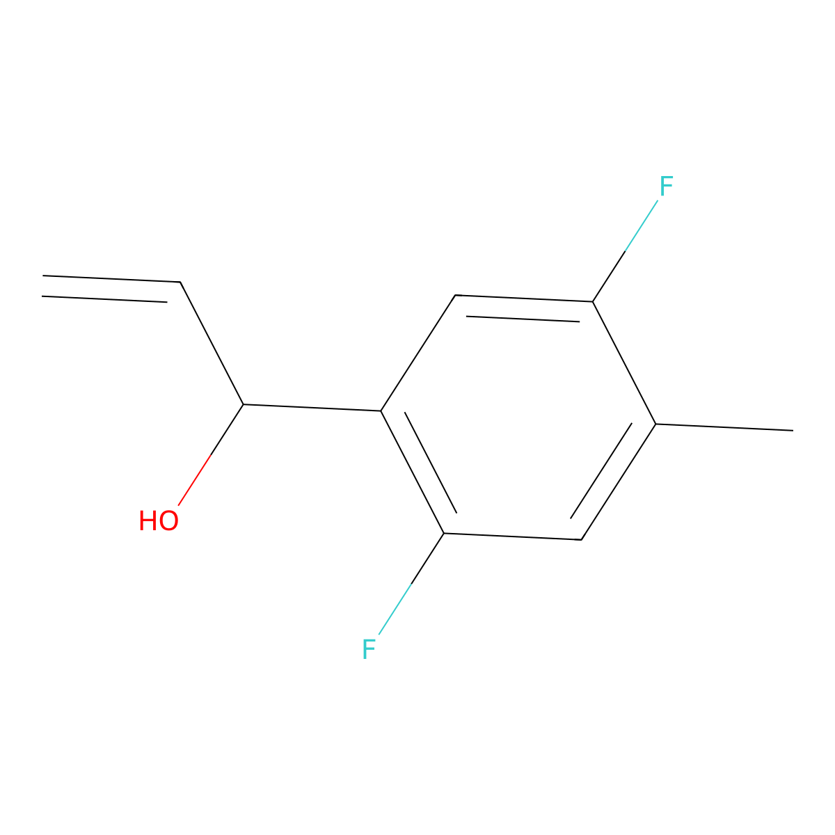 1-(2,5-Difluoro-4-methylphenyl)prop-2-en-1-ol molecular structure, CAS 2228145-26-2