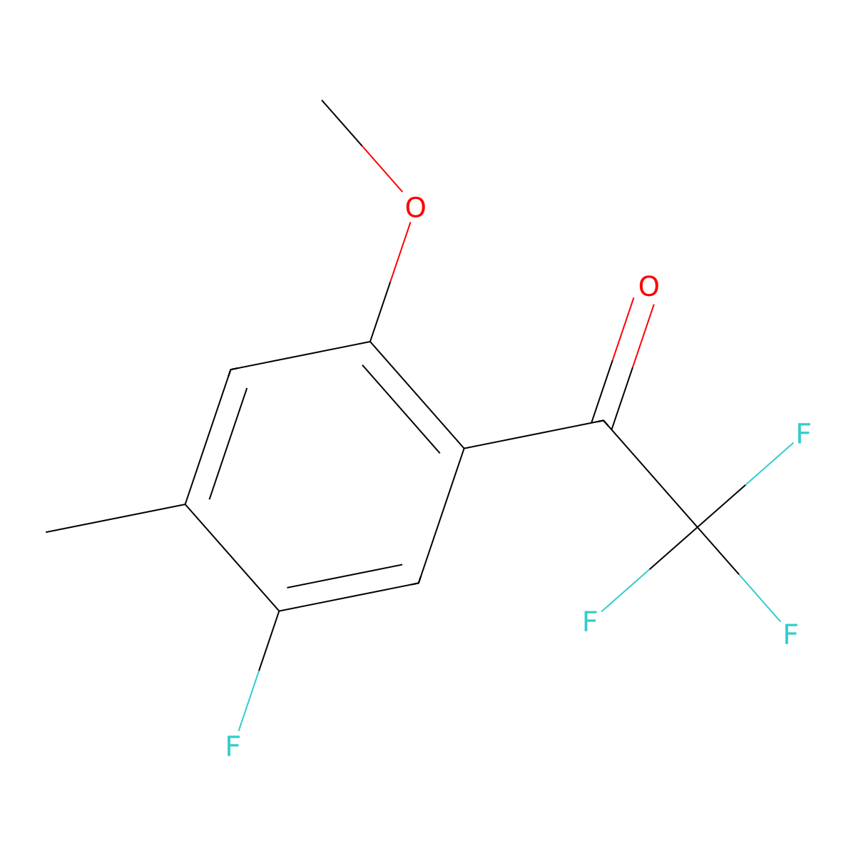 2,2,2-Trifluoro-1-(5-fluoro-2-methoxy-4-methylphenyl)ethan-1-one molecular structure, CAS 2228145-38-6