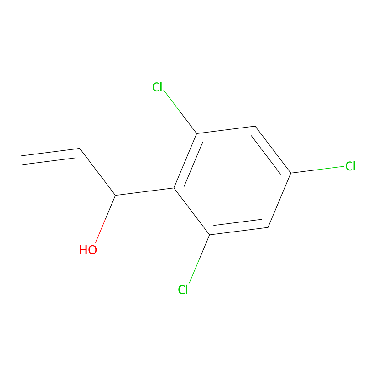 1-(2,4,6-Trichlorophenyl)prop-2-en-1-ol molecular structure, CAS 2228147-31-5