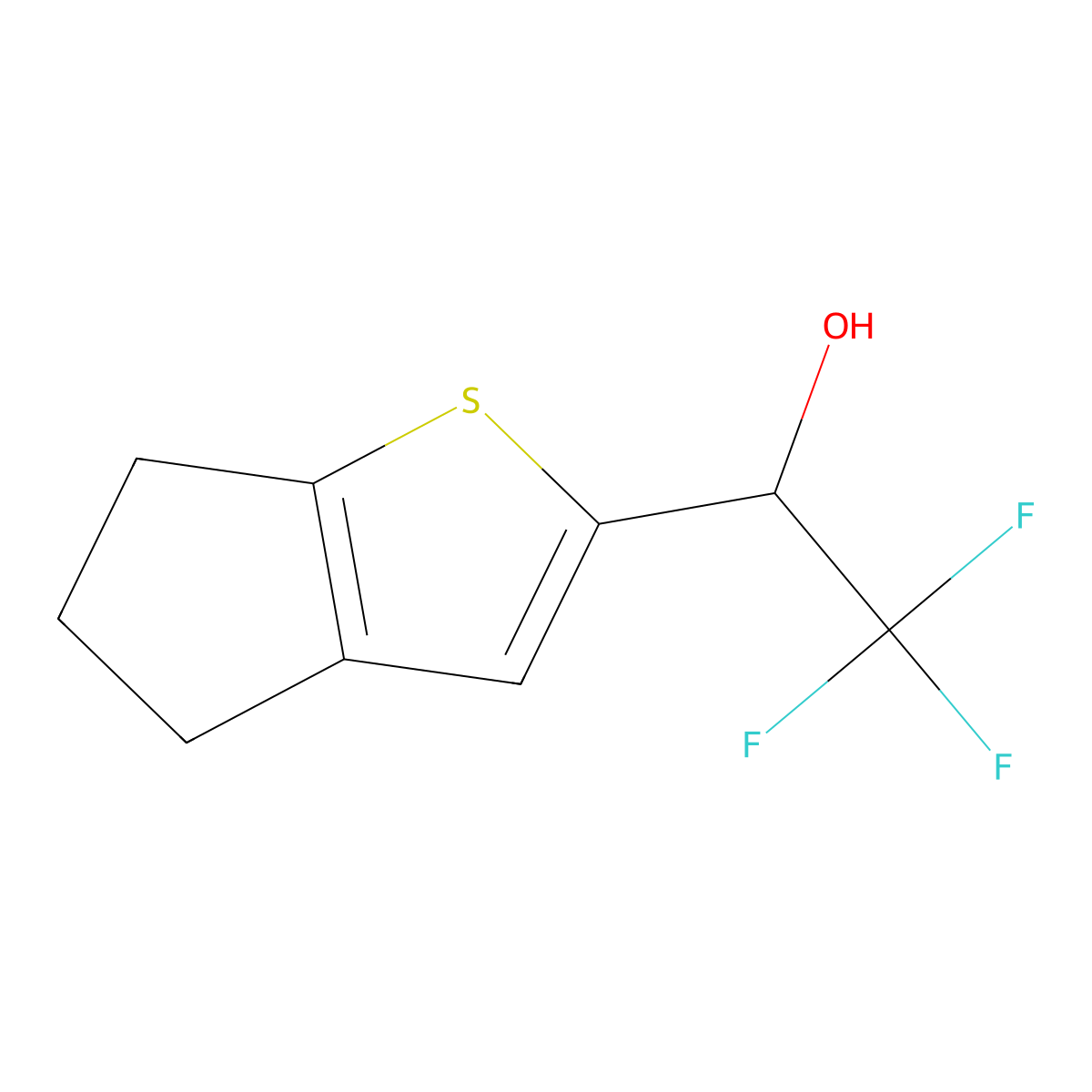 1-{4H,5H,6H-cyclopenta[b]thiophen-2-yl}-2,2,2-trifluoroethan-1-ol molecular structure, CAS 2228148-77-2