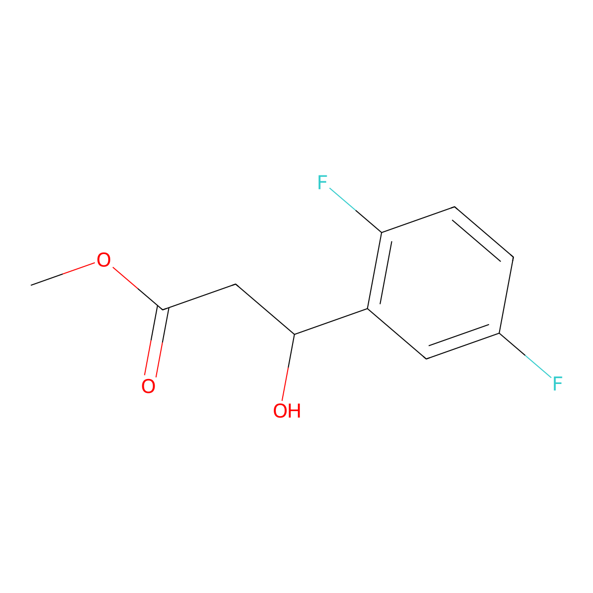 Methyl 3-(2,5-difluorophenyl)-3-hydroxypropanoate molecular structure, CAS 2228149-45-7