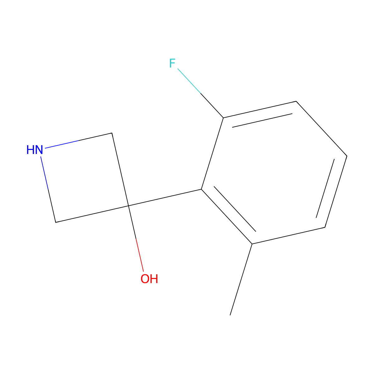 3-(2-Fluoro-6-methylphenyl)azetidin-3-ol molecular structure, CAS 2228149-80-0