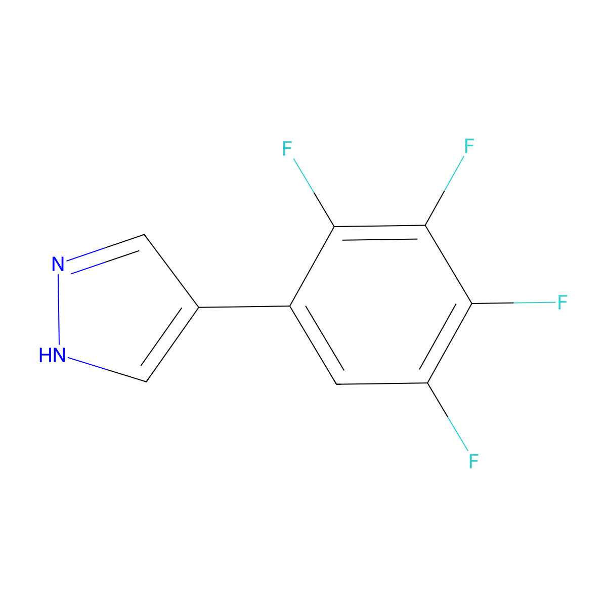 4-(2,3,4,5-tetrafluorophenyl)-1H-pyrazole molecular structure, CAS 2228151-78-6