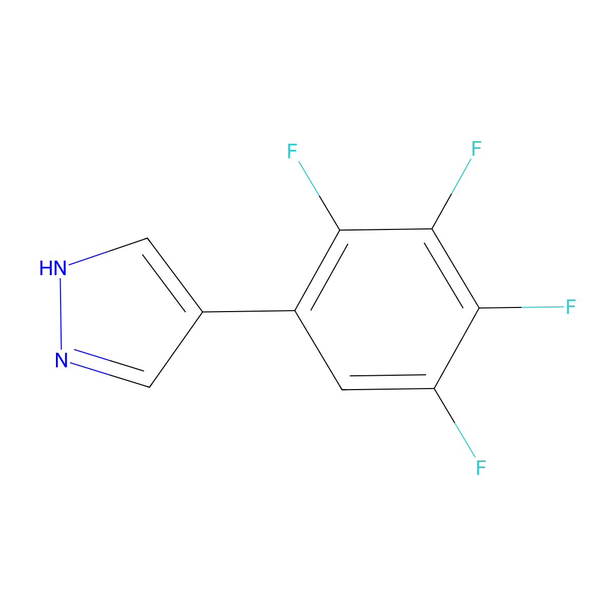 4-(2,3,4,5-tetrafluorophenyl)-1H-pyrazole molecular structure, CAS 2228151-78-6
