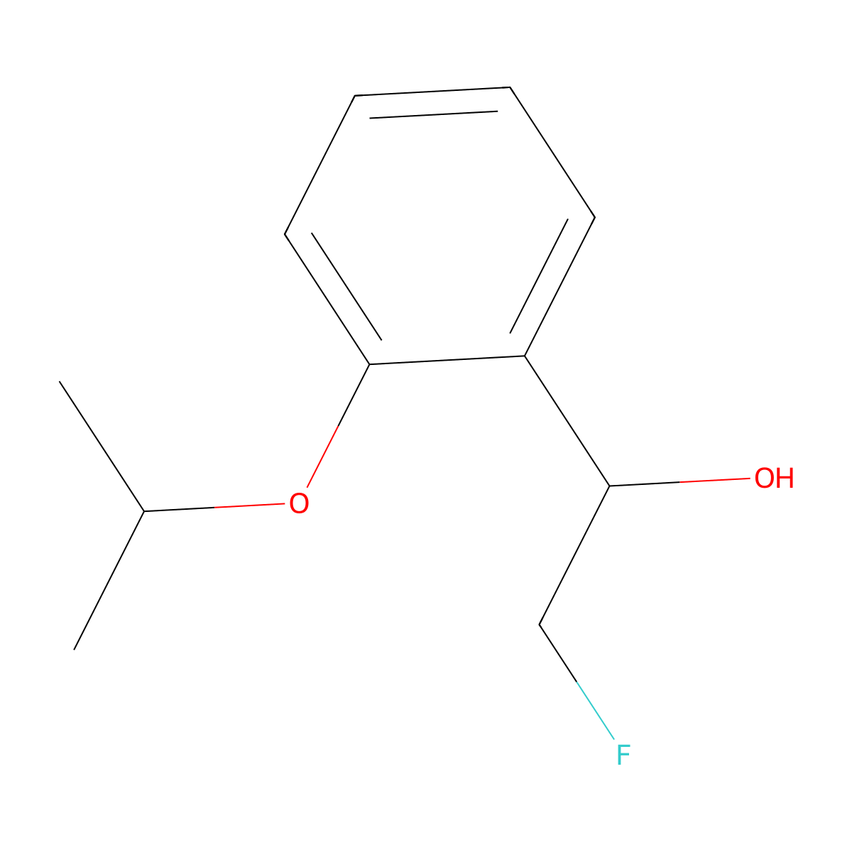 2-Fluoro-1-[2-(propan-2-yloxy)phenyl]ethan-1-ol molecular structure, CAS 2228152-45-0