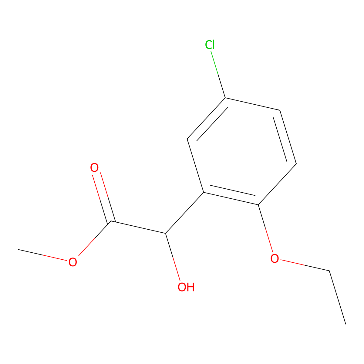 Methyl 2-(5-chloro-2-ethoxyphenyl)-2-hydroxyacetate molecular structure, CAS 2228152-71-2