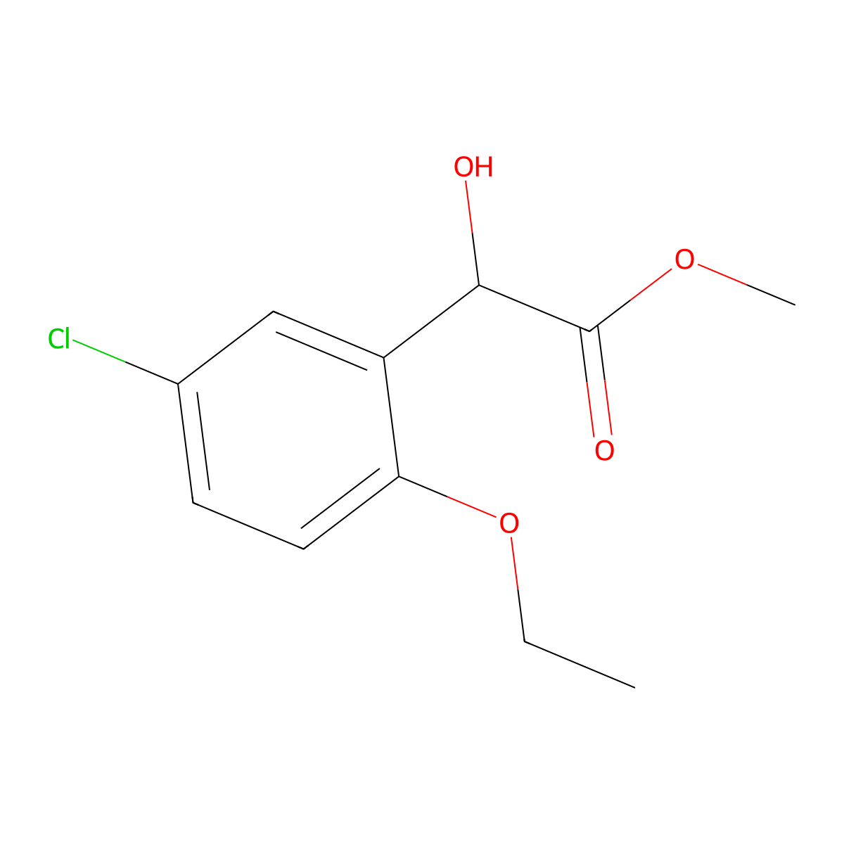 Methyl 2-(5-chloro-2-ethoxyphenyl)-2-hydroxyacetate molecular structure, CAS 2228152-71-2