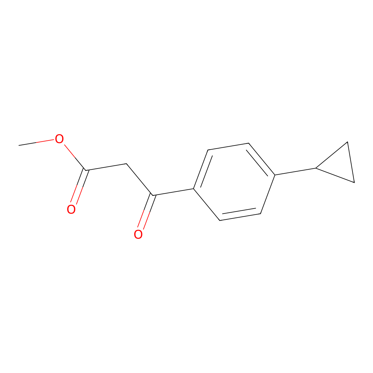 Methyl 3-(4-cyclopropylphenyl)-3-oxopropanoate molecular structure, CAS 2228153-31-7