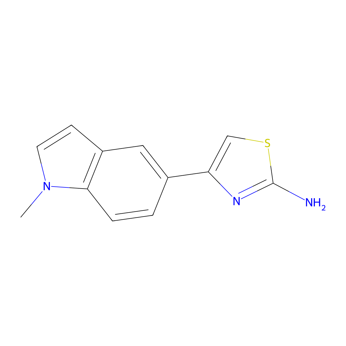 4-(1-methyl-1H-indol-5-yl)-1,3-thiazol-2-amine molecular structure, CAS 2228153-98-6