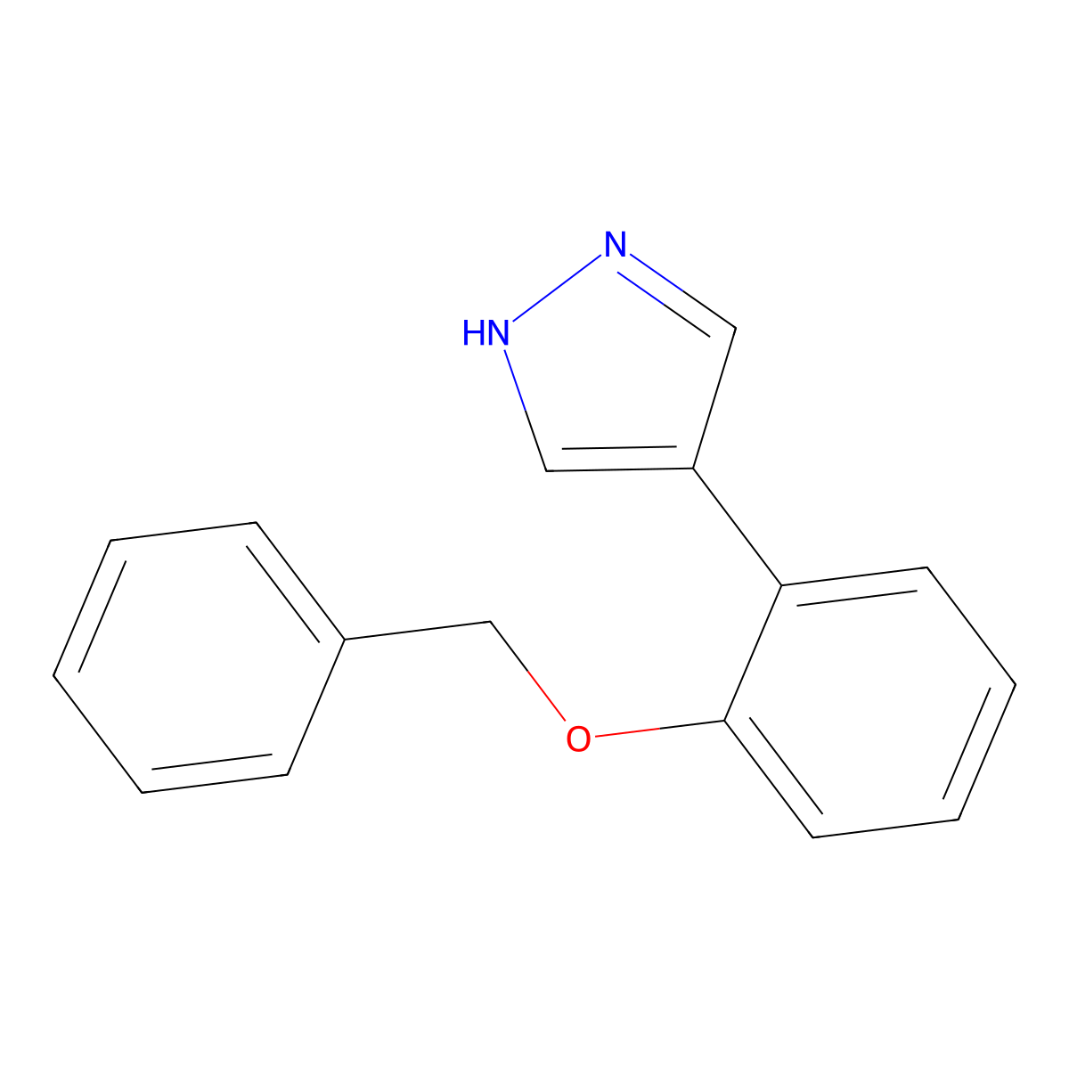 4-[2-(benzyloxy)phenyl]-1H-pyrazole molecular structure, CAS 2228154-21-8